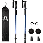 COARTEX Set of Trekking Poles, Lightweight Aluminium, Height Adjustable, Telescopic Extendable, with Cushioning, 5 Colours, +
