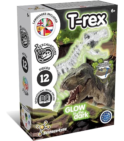 Dr. Daz Kit Fouille Œufs Dinosaures pour Enfants, Grande Œuf de Dinosaure à Creuser avec 12 Figurines de Dinosaure, Kit Archéologique avec Outils, Cadeau pour Garçons à Partir de 6 Ans