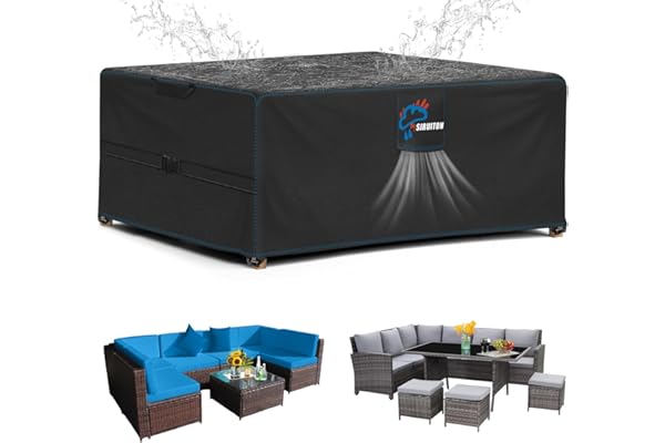 SIRUITON Housse de protection pour meubles de jardin180x120x74 cm,Avec ouvertures d'aération,Imperméable, coupe-vent,résistante aux UV,Résistante à la déchirure,Oxford 420D (180x120x74cm)