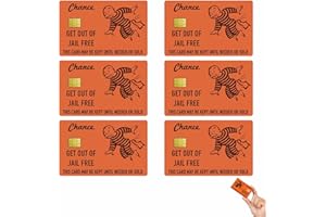 GETFACAI 6 PCS Get Out of Jail Free Card, Credit Card Sticker, Credit Card Stickers, Matte Sleek Waterproof Debit Card Stickers, Credit, Debit, Bubble Decals for Personalizing Small Chip