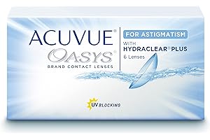 ‎ACUVUE ACUVUE OASYS for Astigmatism Kontaktlinsen – 2-Wochen-Linsen für Tag und Nacht mit 0 dpt, Cyl -0,75, Ach 180 und BC 8.6 – UV Schutz, Austrocknungsschutz und Komfortables Tragegefühl – 6 Linsen