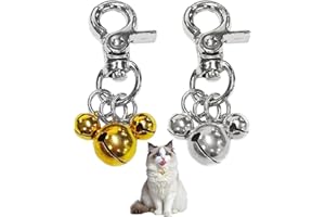CHROMACRAFT Cloches De Collier pour Animaux De Compagnie 2 Pièces, Décoration De Collier pour Animaux De Compagnie, Cloches en Métal, Accessoires De Collier pour Animaux De Compagnie