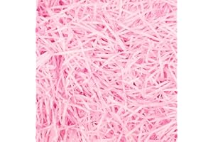 MAMIDDLE 50g Raffia Füllmaterial Geschenk Hamper Shred Geschreddertes Papier Geschenk Füllung für Party Hamper Füllung und Geschenkverpackung für Geschenkbox Dekorations (Rosa)