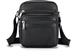 BAGZY Sacoche Homme Bandouliere Sacoche Homme Cuir Veritable Petit Sac Bandoulière Homme Sac Porté Epaule Sacs Business Sacs à Dos Porté Travers Pochettes Sacs à Main Voyage