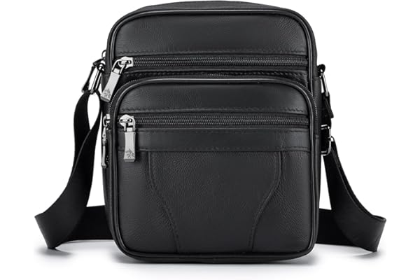 BAGZY Sacoche Homme Bandouliere Sacoche Homme Cuir Veritable Petit Sac Bandoulière Homme Sac Porté Epaule Sacs Business Sacs à Dos Porté Travers Pochettes Sacs à Main Voyage