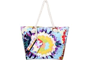 DonDon Grande borsa da spiaggia idrorepellente con cerniera Borsa a tracolla Shopper