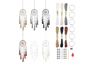 INFUNLY Mini-Traumfänger-Set für Schlüsselanhänger, DIY, bunt, handgefertigt, kleiner Traumfänger für Taschenanhänger, Auto, Innenraum, Rucksack, Charm, 6 Stück