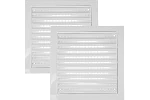 Vent Systems Kratka wentylacyjna Ø 125 mm, biała, 2 sztuki, osłona kratki powietrznej do odpowietrzania suszarki, łazienki, osłona rury wylotowej, do użytku na zewnątrz/wewnątrz, wentylacja, układ