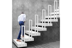 KaO0YaN Rampe d'escalier pour escalier, rampe d'escalier en U, M, rampe d'escalier, pour extérieur, intérieur et extérieur, jardin, cage d'escalier, 90 cm, blanc 20 cm