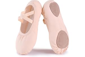 Acfoda Scarpe Danza Classica Tela Scarpette Ballo Mezza Punta Suola Spezzata Antiscivolo per Bambina Donna 22-43 EU