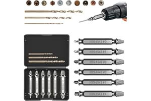 Tapvai 9 Pièces Extracteur Vis, Dureté HRC 63-65, Fabriqué en Hss 6542, Extracteur De Vis Cassée avec 3 Forets Hélicoïdaux, Extracteur de Boulon pour Percer Et Enlever Les Vis Endommagées