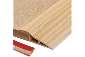 ZAYEJOD 1.2M PVC Rubber Wheelchair Ramp Self Adhesive,Threshold Reducer,Door Floor Threshold Transition Strip,Butt Up Threshold-Moldings Trim for Doorways Carpet Floor Tile Edge(1cm,Beige Grain)