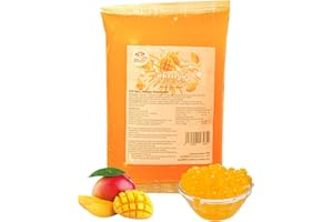 ‎PANDA MEISTER 600g Bubble Tea Perlen Popping Boba - Mango Fruchtperlen Bubbletea Perlen Set - Vegan-Super Ideen zum Selber Machen Bubble Tea Topping für DIY