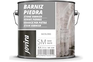 JOVIRA PINTURAS Barniz para Piedra, Ladrillo, Terrazo al Disolvente. Incoloro, natural, transparente. (2,3 Litros, Semimate) K-55