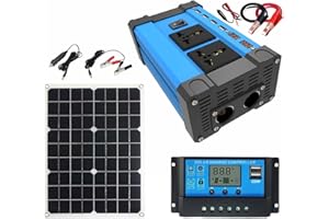 ETOMEY Kit de panel solar, kit completo de panel solar, inversor solar de 4000 W y panel solar impermeable de 18 V/18 W, controlador de 110 V/220 V/30 A con 4 puertos USB y pantalla LED inteligente, 220 V (