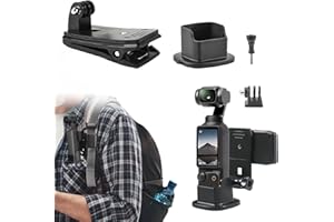 iEago RC Osmo Pocket 3 Base Clip + Backpack Strap Clip Mount, Adapter Mount Action Camera Adapter Border Protective Frame with Quick Release Clamp for DJI Osmo Pocket 3 Action Camera Accessories