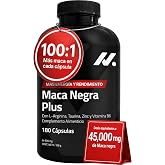 Black Maca Man High Dose 45,000 mg 100:1 with Zinc and B6-180 Capsules | Male vitality with 45mil mg Equiv. Peruvian Andean M