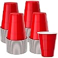 Plastic Cups ® - Red 12oz Disposable Cups (50 Count) - Reusable & Recyclable; Perfect for Christmas, Weddings, Birthdays, Parties & More