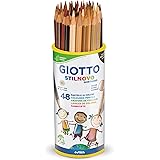 Giotto Stilnovo Barattolo di pastelli in tinta color carne, 12 x 4 colori, 48 pezzi