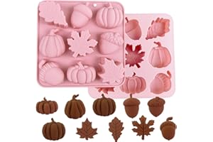 Orapink 1 Molde de Silicona para Chocolate, Diseño de Hojas de Arce, Bellotas y Calabazas en 3D, para Otoño, Día de Acción de Gracias, Tma de Cosecha