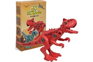 MIJOMA Kit di dinosauri fai da te: costruisci il tuo mini dinosauro, 5 modelli – Carnotaurus, T-Rex e altro ancora, personaggi in plastica mobile, gioco e divertimento per bambini (Carnotaurus)