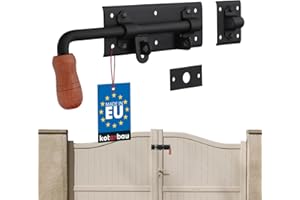 KOTARBAU® Chiavistello Sinistro 275 mm (10.63 in) Chiusura Bullone Serratura Cancello Gancio Barilotto Capannone Fienile Pollaio Verniciato Polvere Nero