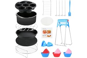Wodasi Zestaw akcesoriów do frytkownicy na gorące powietrze, zestaw akcesoriów do frytkownic Air Fyer, Akcesoria do frytkownicy Air Fryer 20 cm zestaw akcesoriów do frytkownicy bez oleju