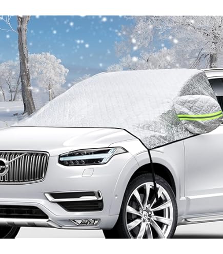 WEARXI Housse De Pare-Brise De Voiture Pour L'hiver - Housses De Protection Contre Le Gel De Pare-Brise Pour La Glace De Neige, 6 Housse De Pare-Brise Magnétique, Pare-Soleil Anti-UV Pour