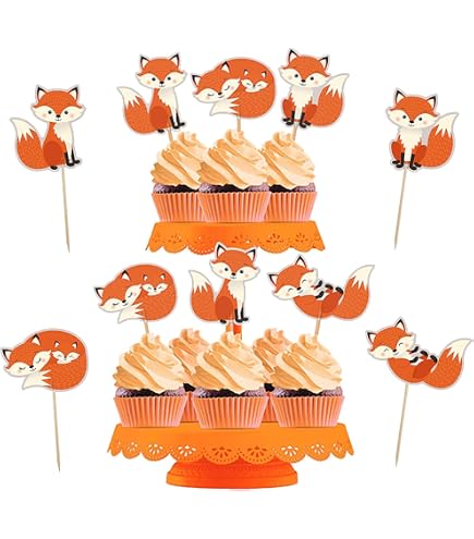 Fox Happy Birthday Kuchendekoration – Bunter Tier-Motiv Topper Für Geburtstag, Babyparty Oder Feier (5,3 X 5,7 Zoll)