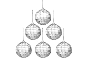 EMOIEMO Bola facetada, bola de disco para la fiesta, bolas de discoteca, 6 piezas, bola de plata facetada, espejo de disco para reflejar la luz, fiestas, decoraciones de casa, accesorios de escena