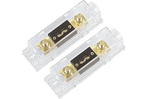 Greluma 2 Piezas portafusibles ANL en línea de calibre 0/2/4 AWG con fusible ANL de 200 A