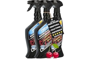 ‎TENZI 3x TENZI Felgenreiniger Kirschgeruch (600ml) für Alufelge, Stahlfelge, Chrom, lackierte Felgen - Kraftvolle säurefreie pH Neutrale Felgenpflege - Felgen Reiniger Blutige Felge Cherry mit Wirkindikator