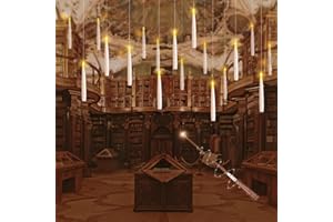 KIKILIVE Floating Candles with Magic Wand Remote,10Pcs Hanging Magic Candle Electric Candle, Flameless LED Candle Flameless Candles for Christmas, Wedding, Halloween, Birthday Party