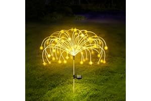 ‎KOBOKO Koboko Solar Feuerwerk Gartenlichter, 60 LED Solar Gartenleuchte Außen, 8 Modi Solarleuchten Gartendeko, Wasserdicht Feuerwerk Lichter, Warmweiß Solarlampen für Außen Hof Balkon Terrasse Garten Deko
