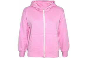 NY Deluxe Edition Unisex Boys Girls Plain Zip Hooded Sweatshirt Top Back to School UK Size 7-13 Years