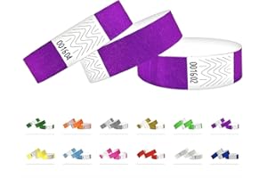QUBIBAND Tyvek Identifikationsarmbänder 19 mm, 10.000 Stück, Event-Armbänder (Violett, 10.000 Stück)