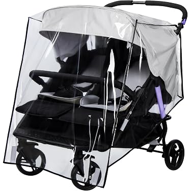 Roysmart Housse De Pluie Universelle Pour Poussette – Protection Imperméable Anti-Pluie, Vent, Neige Et Poussière – Capote Bébé Noire En PEVA Écologique