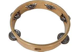 JM FOREST Pandereta de Madera TAW0806 Corona sin Parche Seis Sonajas (8") 20cm. Instrumento de Percusion - Rockmusic