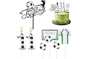 VERLUKY Geburtstagskerzen Zahlen 11,Fussball Deko Geburtstag Kinder,11 Geburtstag Junge Kuchendeko,Kuchen Deko Fußball,Fussball Geburtstagdeko