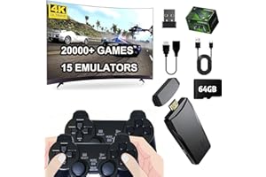 SNXIWTH Console da gioco retrò Upgrade M8 Game Stick con 2 controller di gioco wireless 20000+ giochi, console per videogiochi Plug and Play 4K HD Output, gioco regalo per ragazzi e adulti