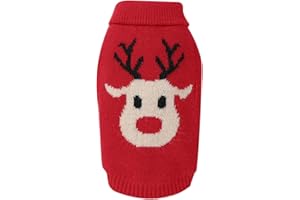 Eurobuy Dog Sweater Coat Soft Pet Warm Knitted Jumper Christmas Clothes Dog Cartoon Reindeer Sweaters for Kitten Puppy Small Medium Dog