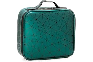 GARSUMISS Kit de Maquillaje Neceser Make Up Bolso de Cosméticos Portable Organizador Maletín para Maquillaje Maleta de Makeup Profesional Cuero de la PU(Verde)