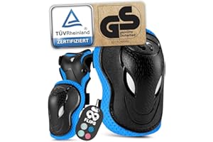 ‎99FLIPS 99FLIPS Knieschoner Kinder Set [6er] GS-zertifiziert vom TÜV Rheinland - Ellenbogen und Handschoner für Inliner und Skateboard mit Aufbewahrungsbeutel