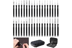 iKALULA 36 Stück Terminal Entfernung Auspinwerkzeug, kfz Werkzeug zum Entfernen, Auspinwerkzeug Kfz Set mit Box, Auto Entriegelungswerkzeug für Meisten Steckverbinder Terminal (Schwarz)