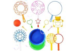 YODITI Kit De Bulles De Savon pour Les Enfants, 15 Pièces Baguette des Bulles Savon pour Les Jeux Bubble Maker, Grandes Baguettes Bulles Savon pour Les Activités D'Été en Plein Air, Anniversaire des Enfants