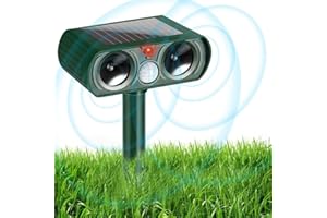 HOPSEM Cat Deterrents for Gardens Solar Cat Repellent Ultrasonic Cat Scarer Animal Deterrent Pest Repeller Motion Activated Sensor Waterproof for Farm Dogs Fox Birds etc (Upgraded)