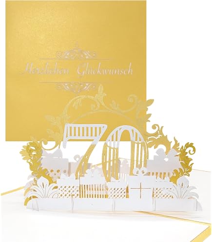 Handgemachte Glückwunschkarte Zum 70. Hochzeitstag – Personalisierbar & Mit Glitzer, 16x16 Cm