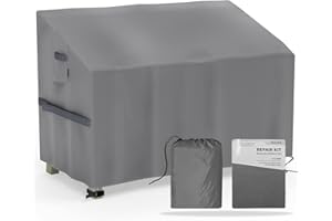 SANZARO Schutzhülle für Gartenbank 2 Sitzer - 600D Oxford Stoff, Reißfestes RipStop-Gewebe, UV-Beständig, Gartensofa Abdeckung Wasserdicht, Abdeckplane Gartenmöbel Winterfest, 134x70x63/89 cm