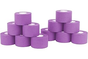 Cinta adhesiva deportiva Tape 3,8cm x 10m. Pack de 12 unidades. Tape ideal para deporte, rehabilitacion y fitness. Marca Vendari (Morado)