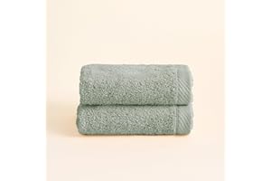 BOHEME | Juego de 2 Toallas de Tocador Serenity | Olive | 30x50 | 100% Algodón Peinado | 600 g/m² | Suaves, Absorbentes y de Secado Rápido | Lavables a Máquina | Uso Diario